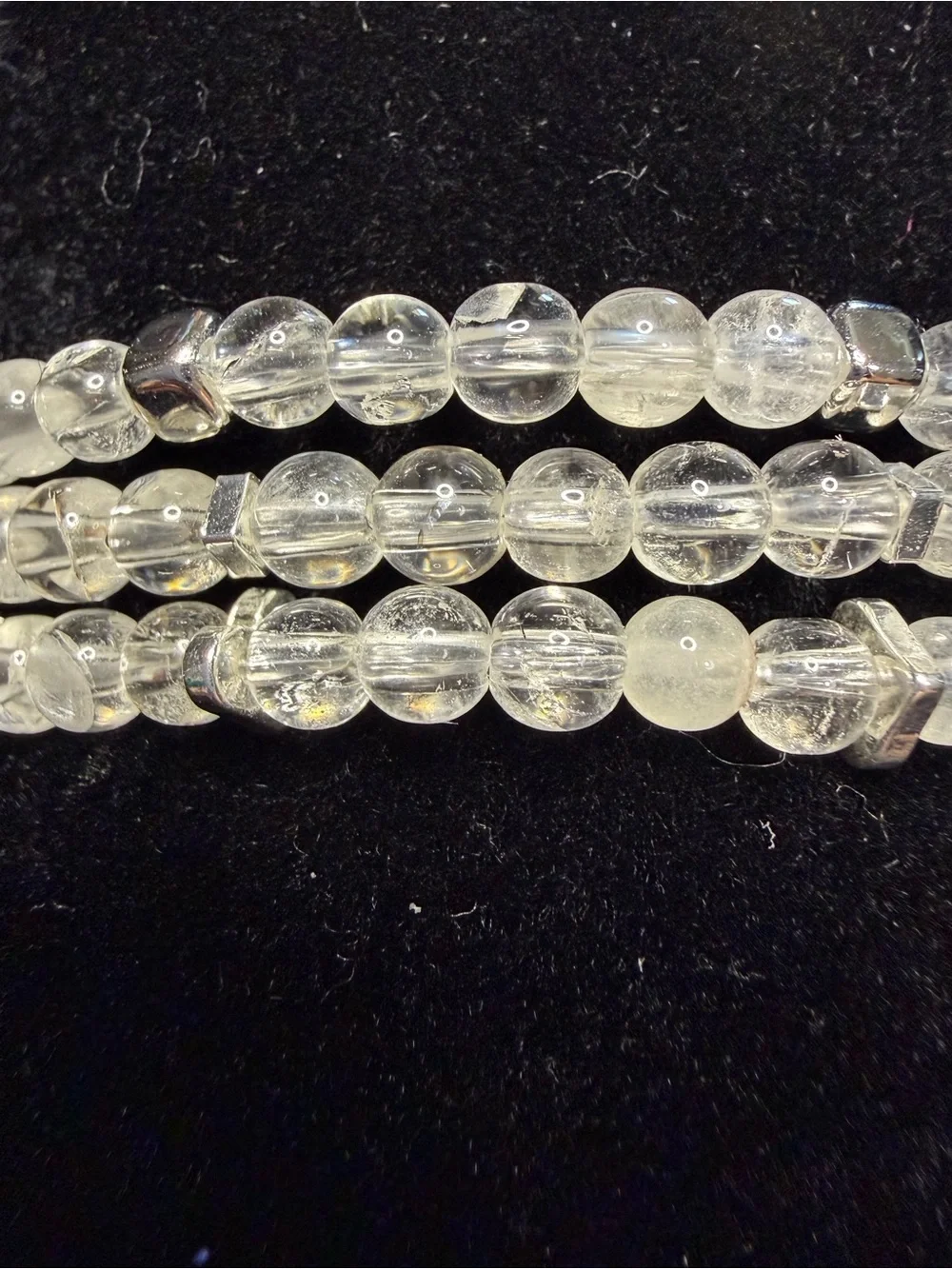 🤩 Handmade Natural Clear Quartz Stacking Stretch Bracelet Set